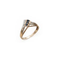 Tuotekuva V-Timanttisormus sinisin kivin 0,015ct 15,75mm