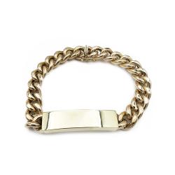 Tuotekuva Kultainen panssariranneketju laatalla 11.90mm 23cm, ontto