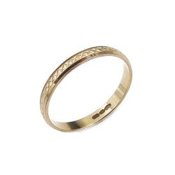 Tuotekuva Kuvioitu kultasormus halk.17.5mm lev.2mm v.2017