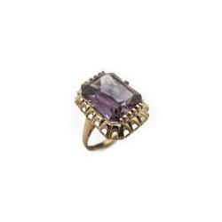 Tuotekuva Kultainen sormus, lila kivi 17,5mm v.1956
