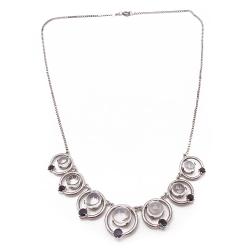 Tuotekuva Hopeinen kaulakoru kuukivillä 42cm