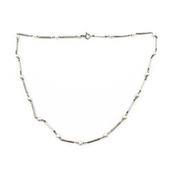 Tuotekuva Hopeinen palkkikaulaketju helmillä, 41cm