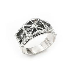 Tuotekuva P.Sarpaneva hopeinen Pitsi sormus halk.19.5mm v.1967 Turun Hopea