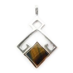 Tuotekuva Hopeinen riipus, ruskea kivi