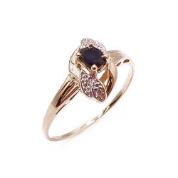 Tuotekuva Kultainen sinisafiiri-timanttisormus 0,01ct 18+mm