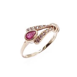 Tuotekuva Kultainen rubiini-timanttisormus 16mm 0,05ct