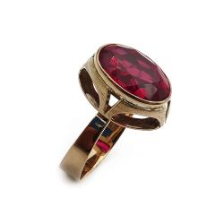 Tuotekuva Kultainen sormus punainen kivi 20,25mm v.-67
