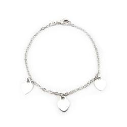 Tuotekuva Hopeinen ranneketju sydämillä,17,5 cm