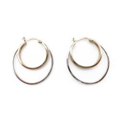 Tuotekuva 9K Valkokulta / keltakulta triplakorvarenkaat