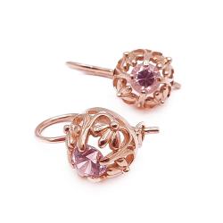 Tuotekuva Kultaiset korvakorut vaaleanpunaiset kivet