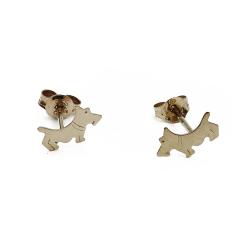 Tuotekuva kultaiset korvakorut, koira