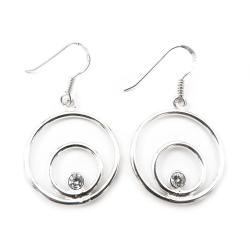 Tuotekuva Hopeiset korvakorut,pyöreät,kirkkaat kivet