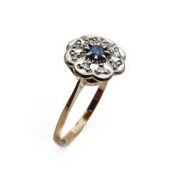 Tuotekuva Kultainen sinisafiiri timanttisormus 18mm 8*0,005