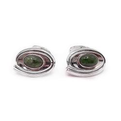 Tuotekuva Hopeiset vihreäkiviset kalvosinnapit v.-67