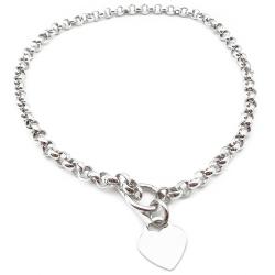 Tuotekuva Hopeinen papuketju sydämellä 50cm