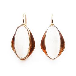 Tuotekuva Kultaiset korvakorut, läpikuultavat maitomaiset kivet