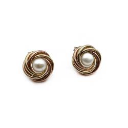 Tuotekuva kultaiset kiekura helmikorvakorut