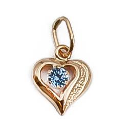 Tuotekuva Kultainen sydän riipus sinisellä kivellä