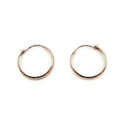 Tuotekuva kultaiset renkaat korvakorut halk. 14mm, lev.2mm