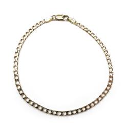 Tuotekuva 18K umpikultainen panssariranneketju 18,5cm lev.2,5mm