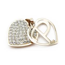 Tuotekuva Sydän ja P-kirjain riipus kirkkain kivin