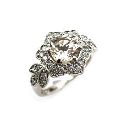 Tuotekuva Valkokultainen morganiitti timanttisormus 0.15ct 15,25mm