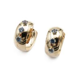 Tuotekuva Kultaiset rengaskorvakorut, siniset kivet