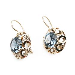 Tuotekuva Kultaiset korvakorut, sininen kivi v.79