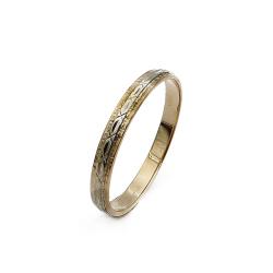 Tuotekuva 18K kihlasormus timanttileikattu kuvio 18,25mm EE