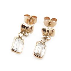 Tuotekuva Kultaiset korvakorut,rusetti+kirkas kivi