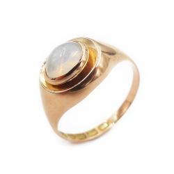 Tuotekuva Kultainen sormus,17,5mm,vaalea kivi