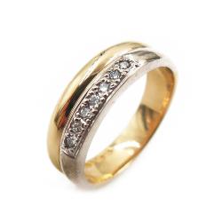 Tuotekuva 18K kultasormus,vk/kk,17mm,Tim. 7x0,01ct