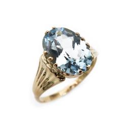 Tuotekuva Kultainen sormus sininen kivi 18,0mm v.-59