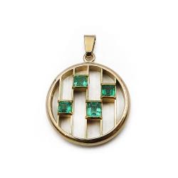 Tuotekuva 18K kultainen smaragdi riipus