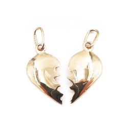 Tuotekuva Kultainen riipus, TwinPeaks, sydämen puolikkaat