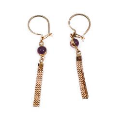 Tuotekuva Kultaiset roikkuvat korvakorut pinkillä kivellä