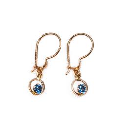 Tuotekuva Kultaiset sinisellä kivellä roikkuvat korvakorut