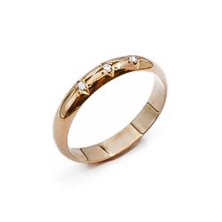 Tuotekuva Kultainen Tähti-istutettu timanttisormus koko 18.5 3 x 0.02ct