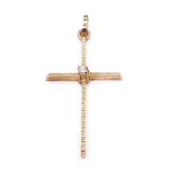 Tuotekuva 20k risti kirkkaalla kivellä