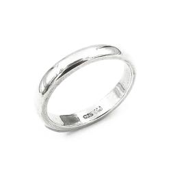 Tuotekuva Sileä puolipyöreä hopesormus halk.18mm lev.2mm