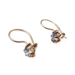 Tuotekuva Kultaiset koukkukorvakorut, sininen kivi