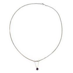 Tuotekuva Hopeinen kaulaketju 50cm lila kivi