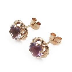 Tuotekuva Kultaiset tappikorvakoru lilat kivet