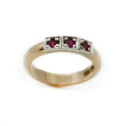Tuotekuva 18k sormus punaiset kivet   18,5