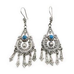 Tuotekuva Näyttävät hopeiset korvakorut turkoosilla