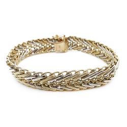 Tuotekuva Näyttävä kelta/valkok. ranneketju 18cm, lev.12mm