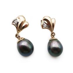 Tuotekuva Timanttikorvakorut 0,01ct tapilla, tumma helmi