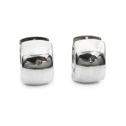 Tuotekuva Hopeiset korvarenkaat kirkkaalla kivellä 9 x 14mm