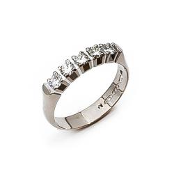 Tuotekuva 18k Valkokultainen timantti rivisormus koko 17