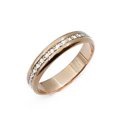 Tuotekuva Valko/keltakultainen kihlasormus timanttileikattu koko 19